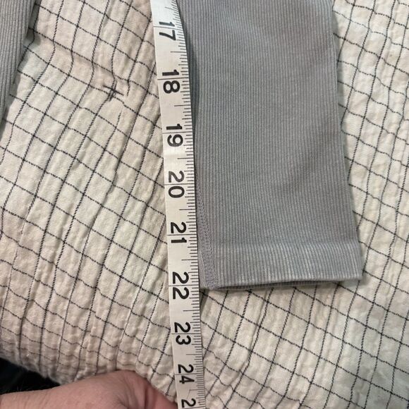 Aerie Offline Moto Light Gray leggings ribbed denim design XXS high waist capri - Picture 6 of 13